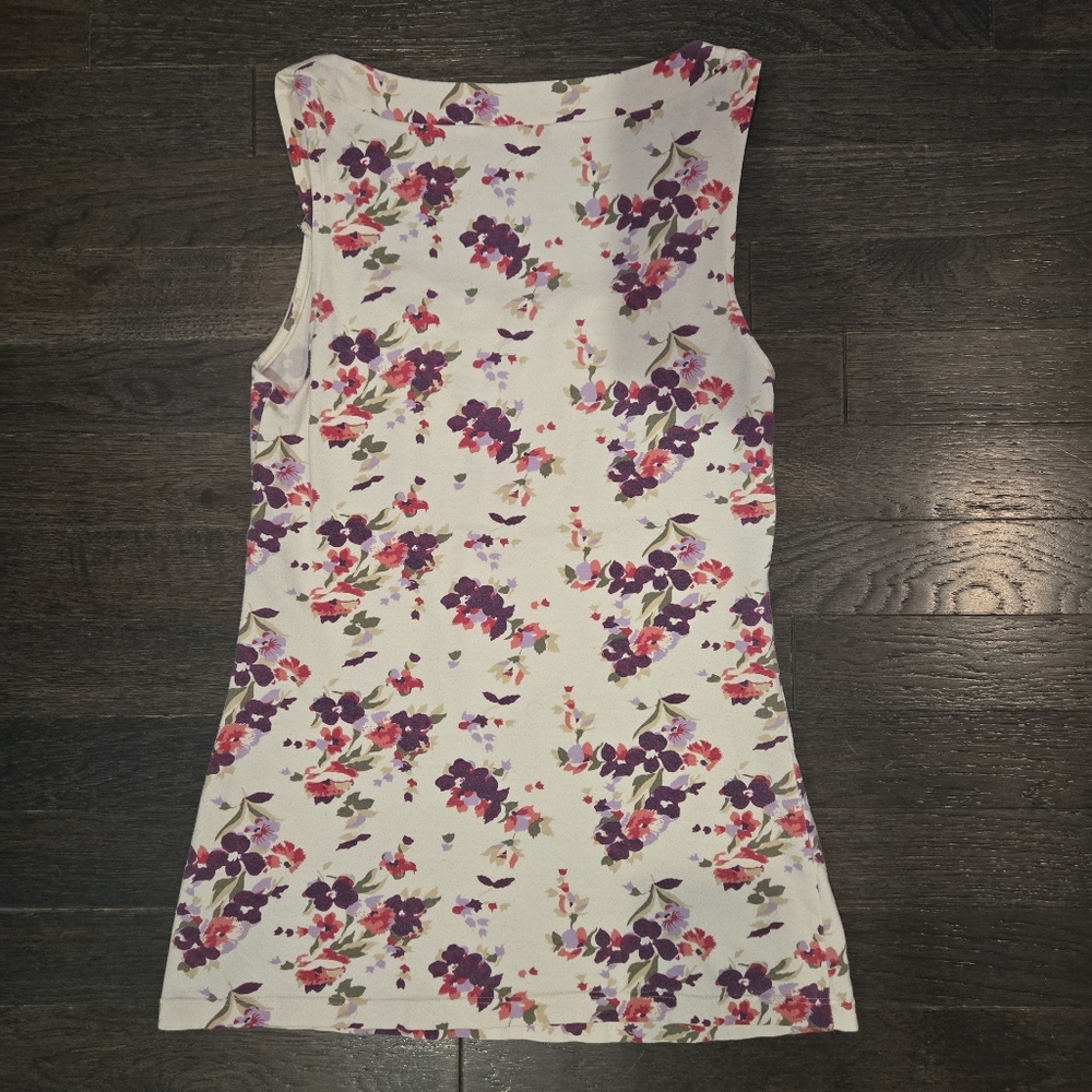 Lot of 3 Sleeveless Tops - White, Coral, Purple Spring, Floral, Beading - SZ XS - Picture 4 of 16